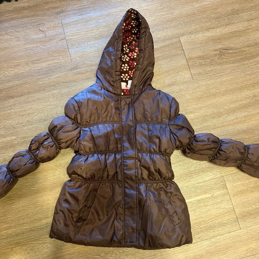 Girls brown "puffy " lined jacket